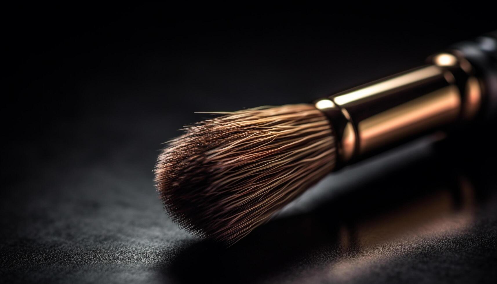 Professional beautician applies luxury eye make up with multi colored paintbrush generated by AI photo