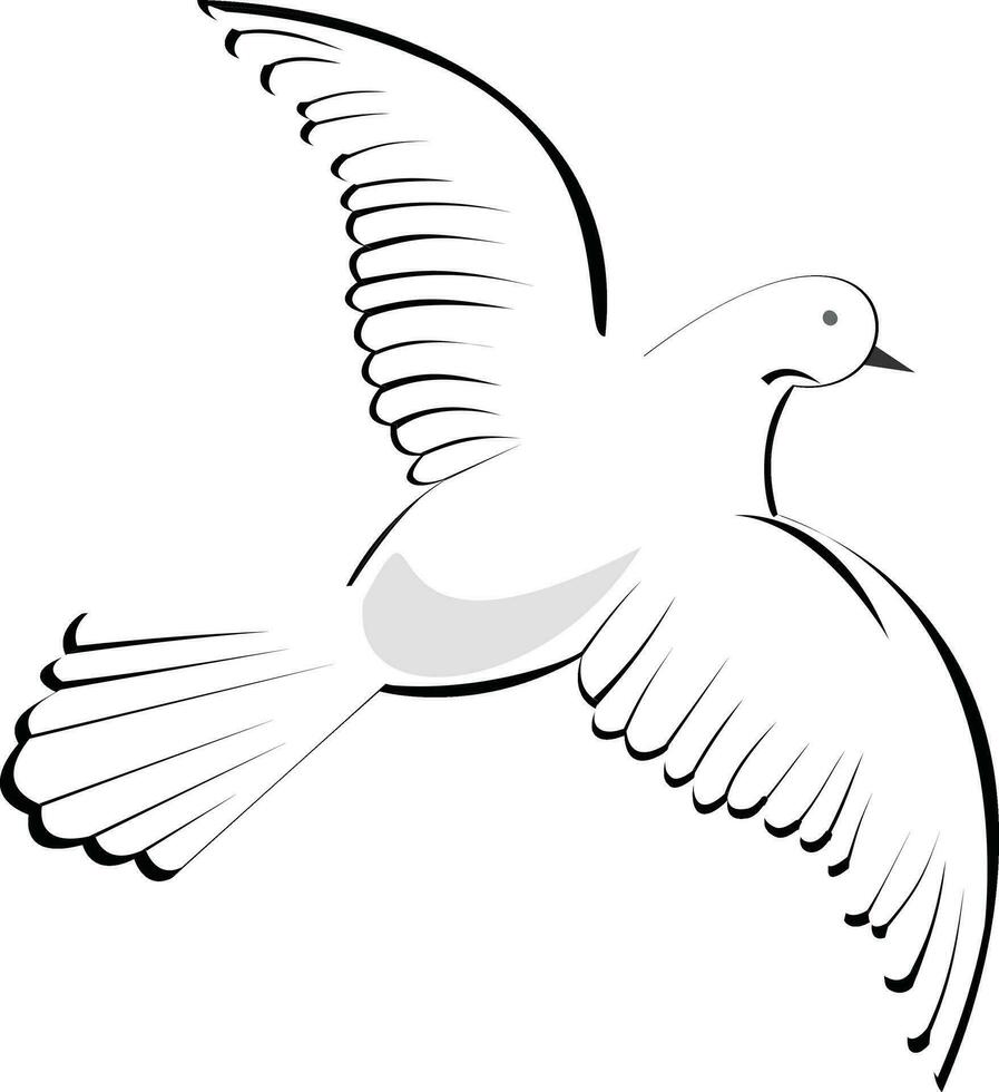 Illustration of dove flying. vector