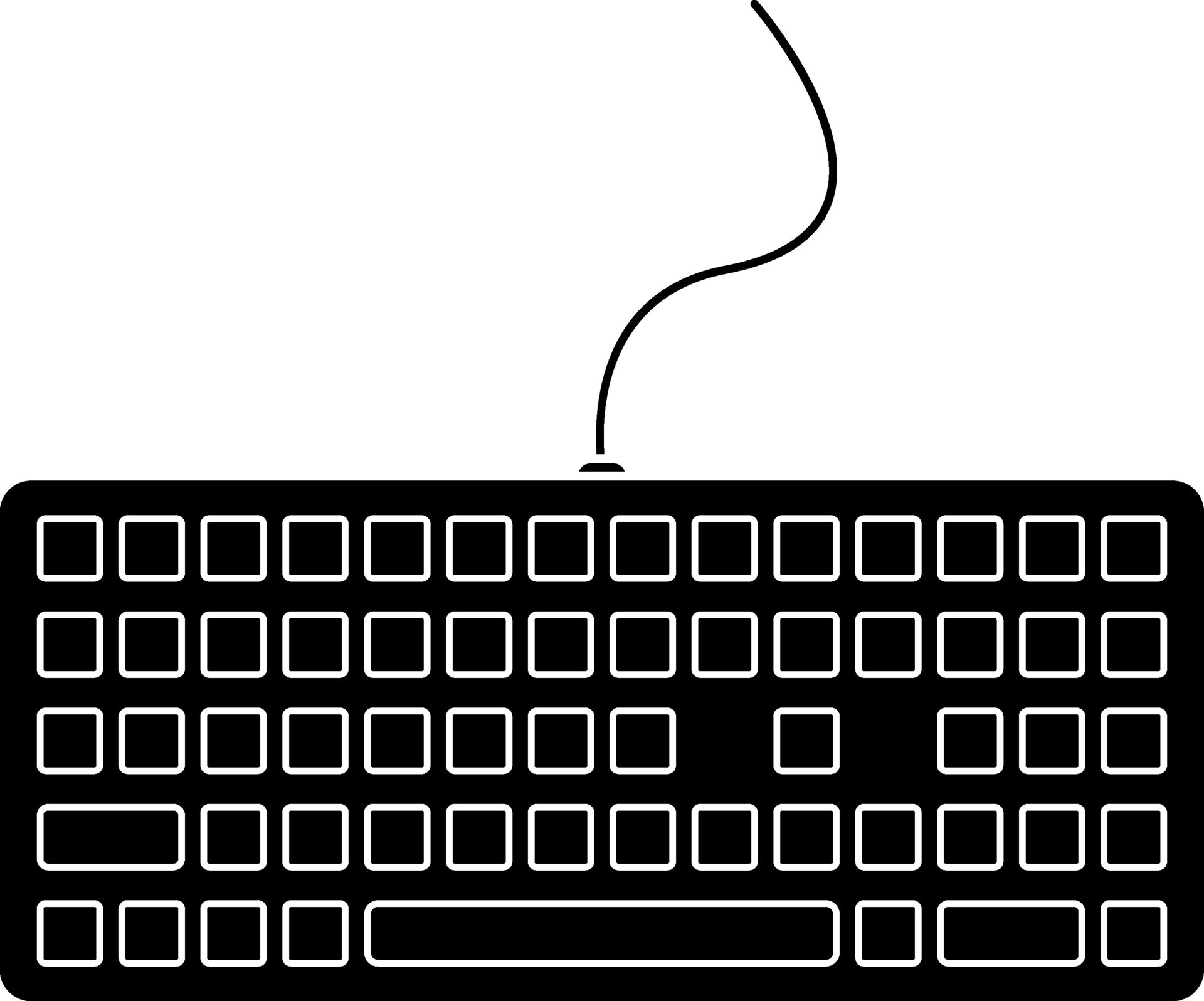 Keyboard illustration in black and white color. 25093870 Vector Art at ...