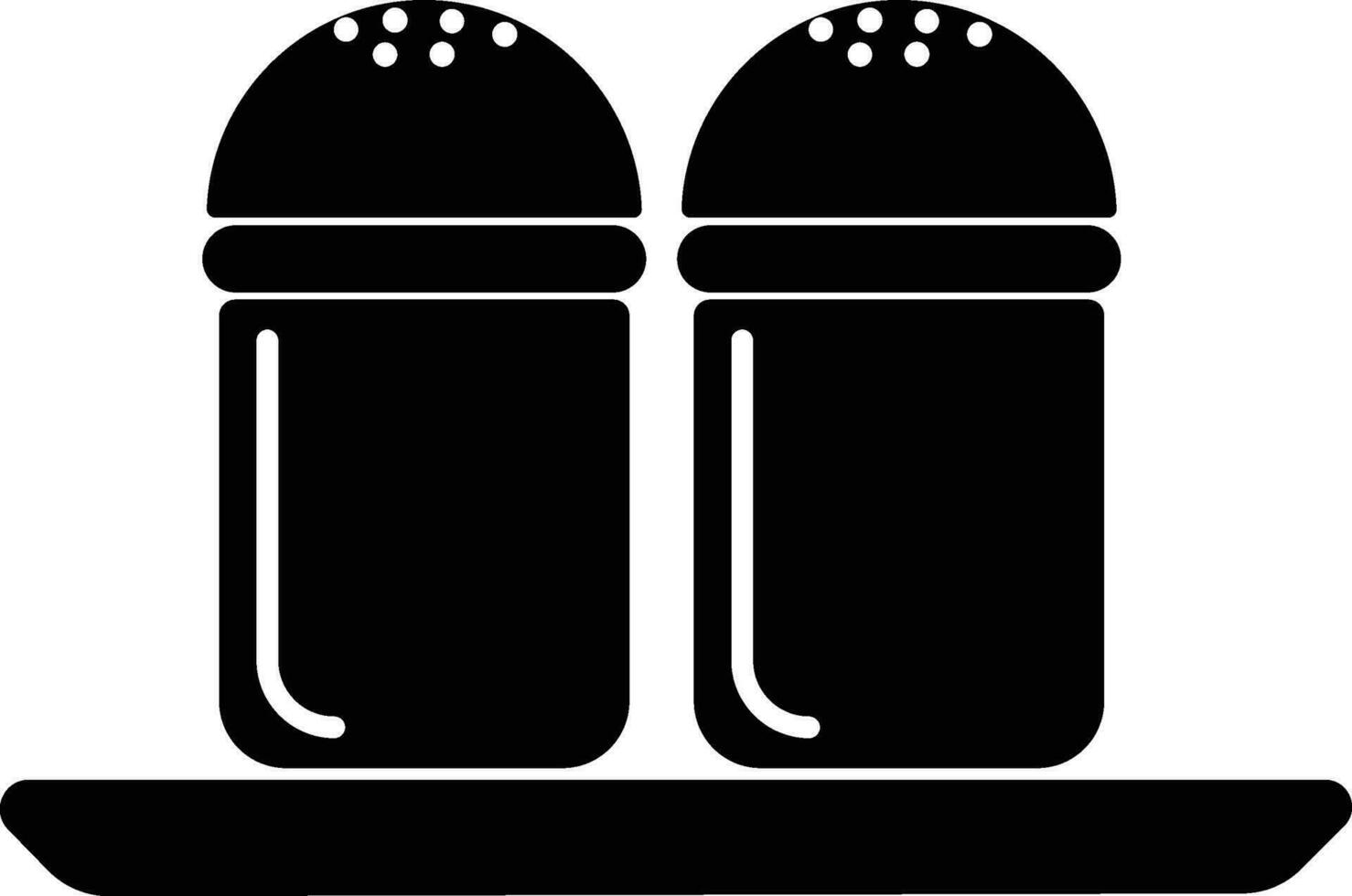 Silhouette of Salt and Spice Shakers. vector