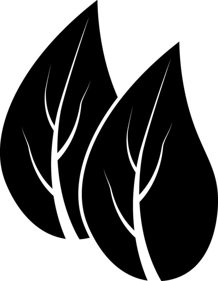Black and white leaves on white background. vector