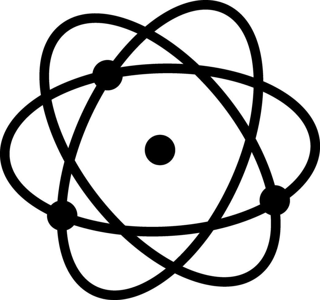 Black atomic structure on white background. vector