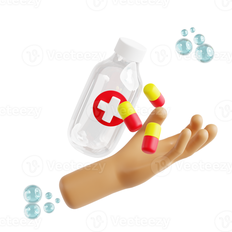 Medicine bottle 3d medical and healthcare icon png