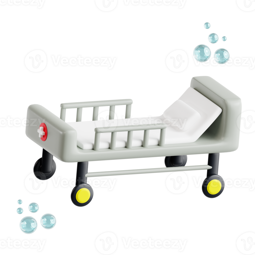 Hospital bed 3d medical and healthcare icon png