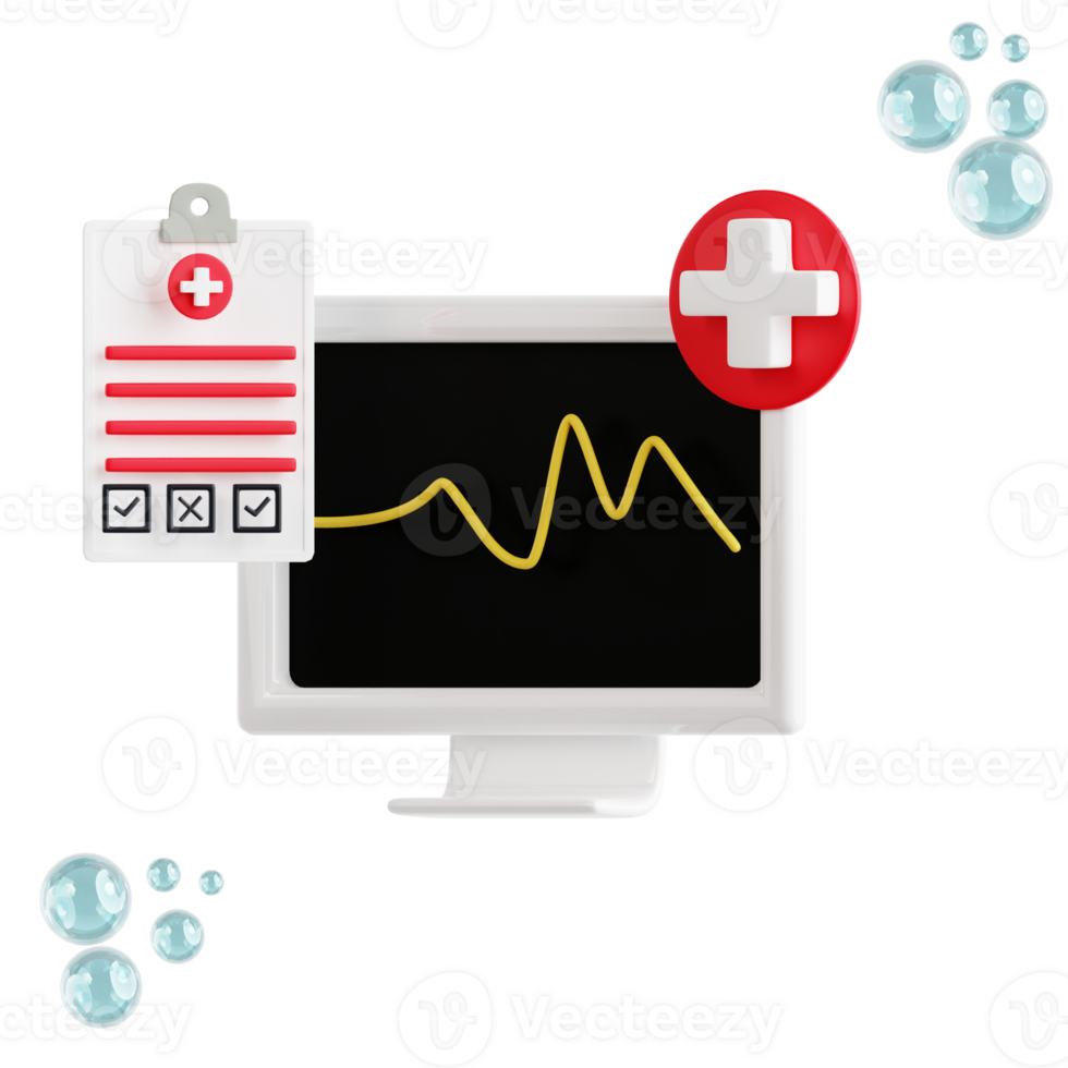 Medical chart 3d medical and healthcare icon png