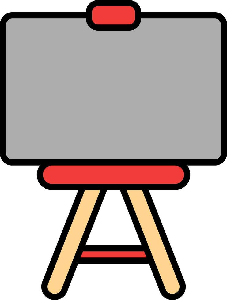 Canvas Board With Tripod Colroful Icon. vector