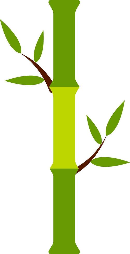 Flat Bamboo Plant Icon Or Symbol. vector
