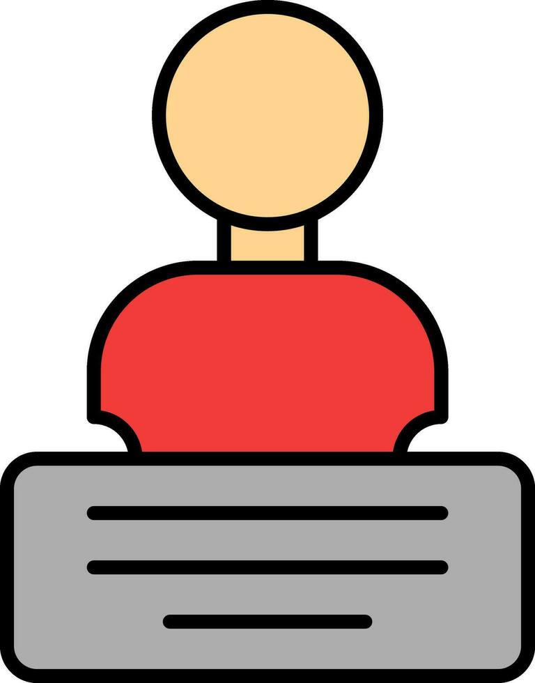 Bust Sculpture Colroful Icon In Flat Style. vector