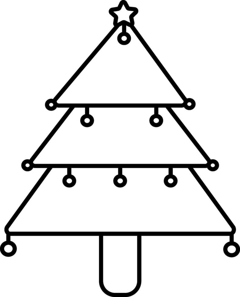 Christmas Tree Line Art Icon. vector