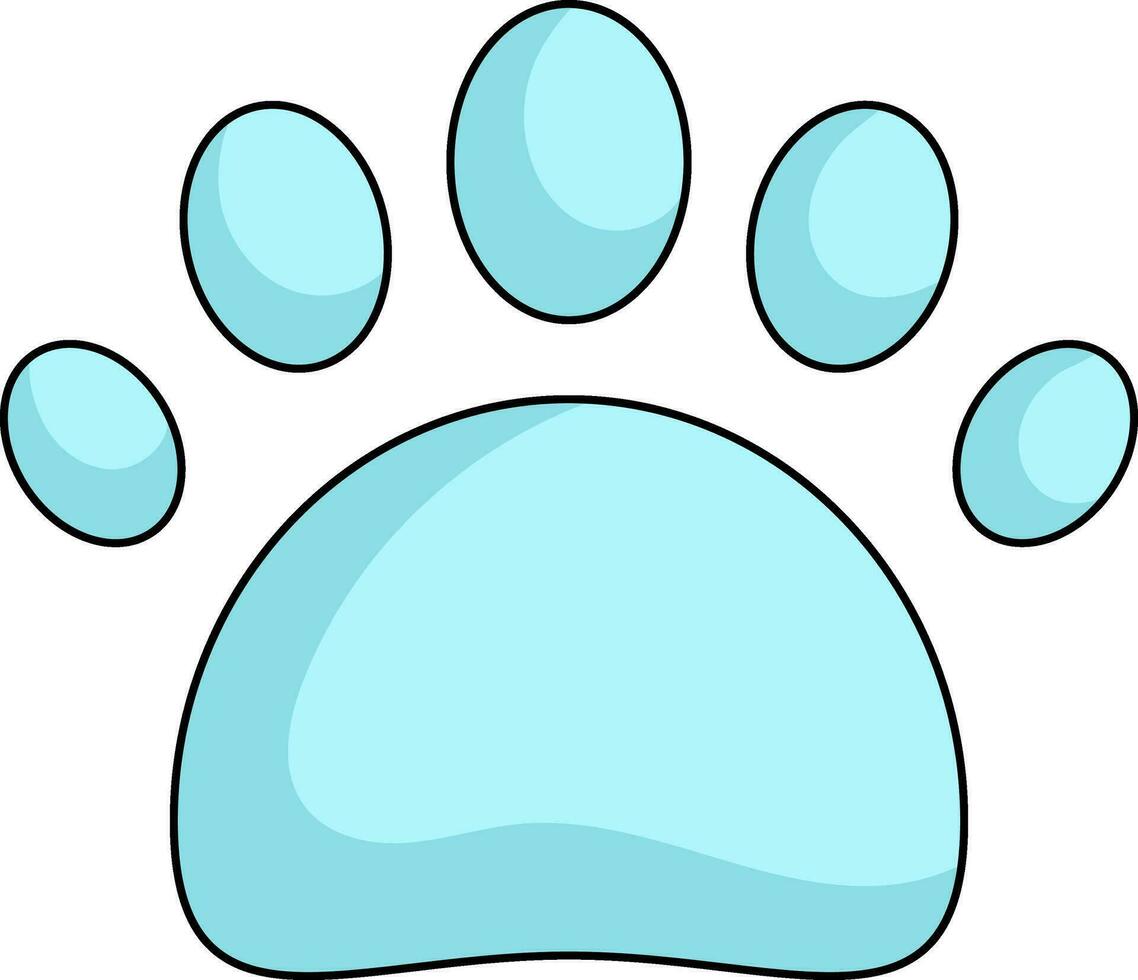 azul pata o animal huella plano icono. vector