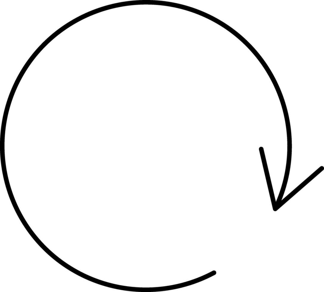Circular Rotate Arrow Icon In Black Color. vector