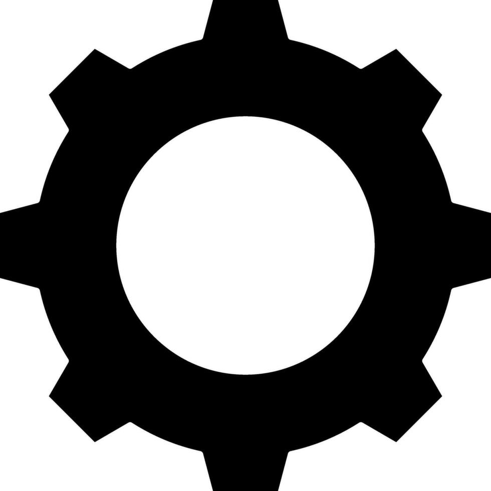 Black Cogwheel Icon In Flat Style. vector