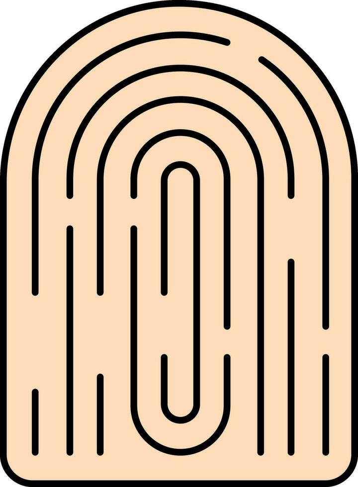 Fingerprint Symbol Or Icon In Peach Color. vector