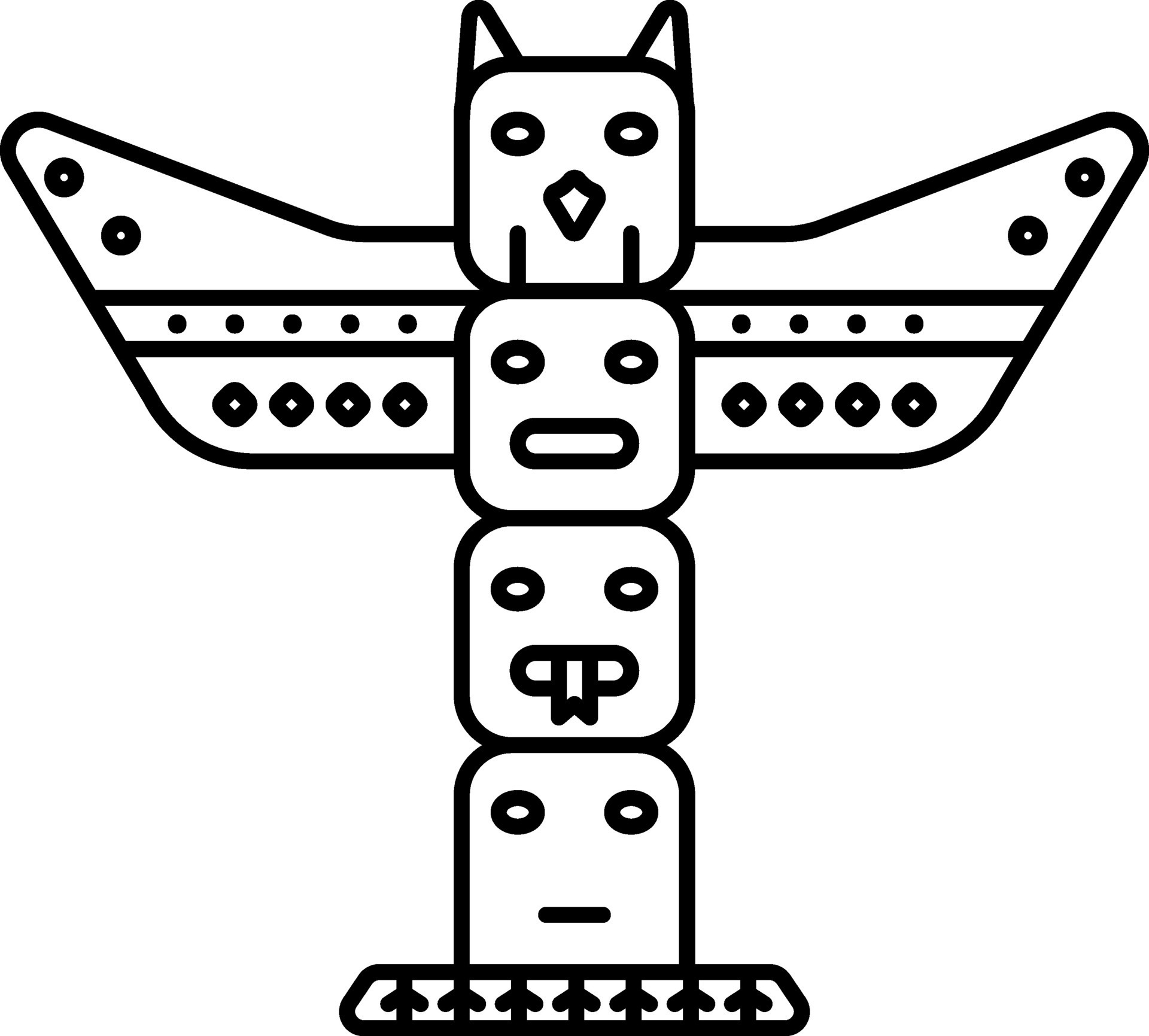 Totem Icon In Black Line Art. 25094024 Vector Art at Vecteezy