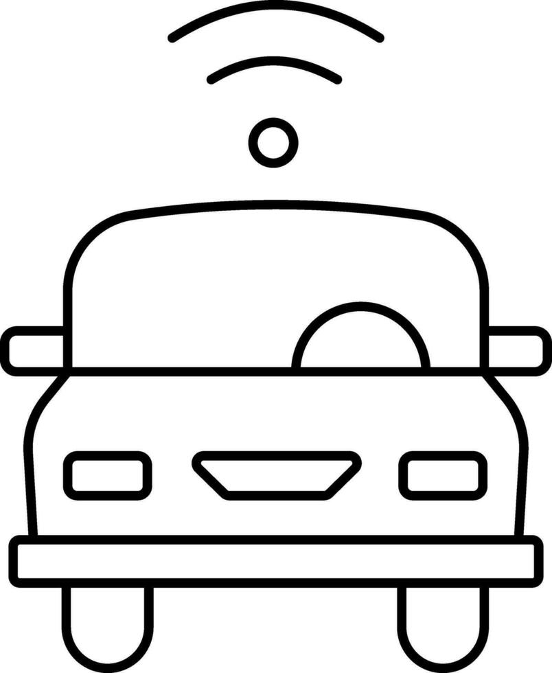 Smart Car Icon In Black Outline. vector