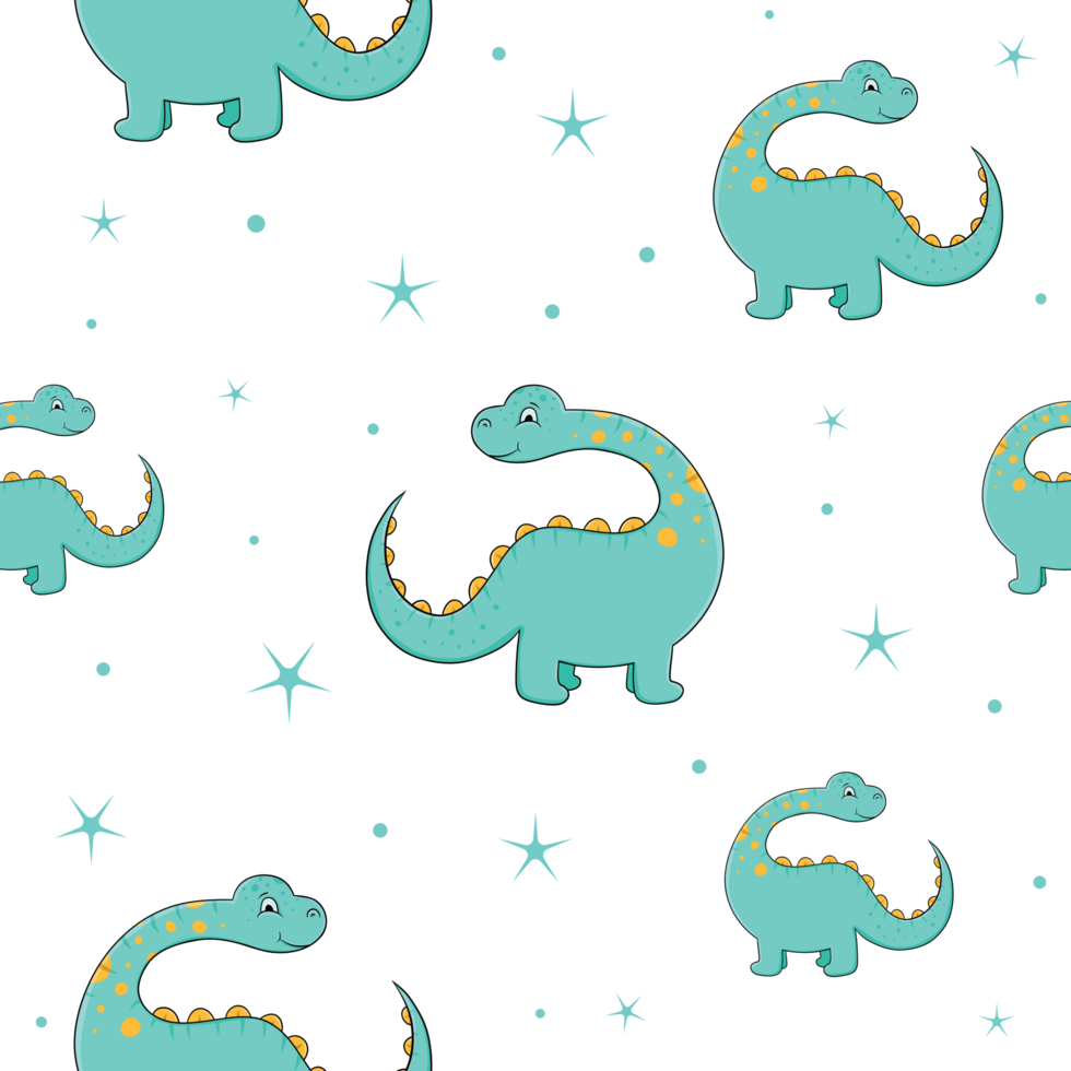 Cute Baby Dinosaur Seamless Pattern png