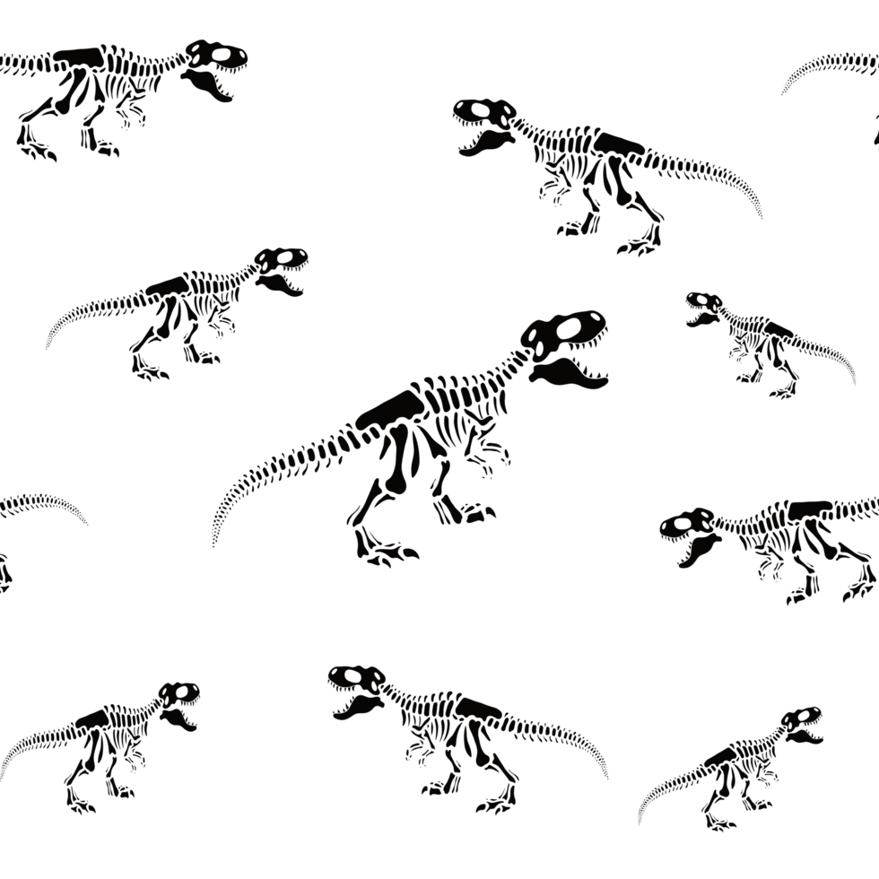 Dinosaur Skeleton Seamless Pattern png
