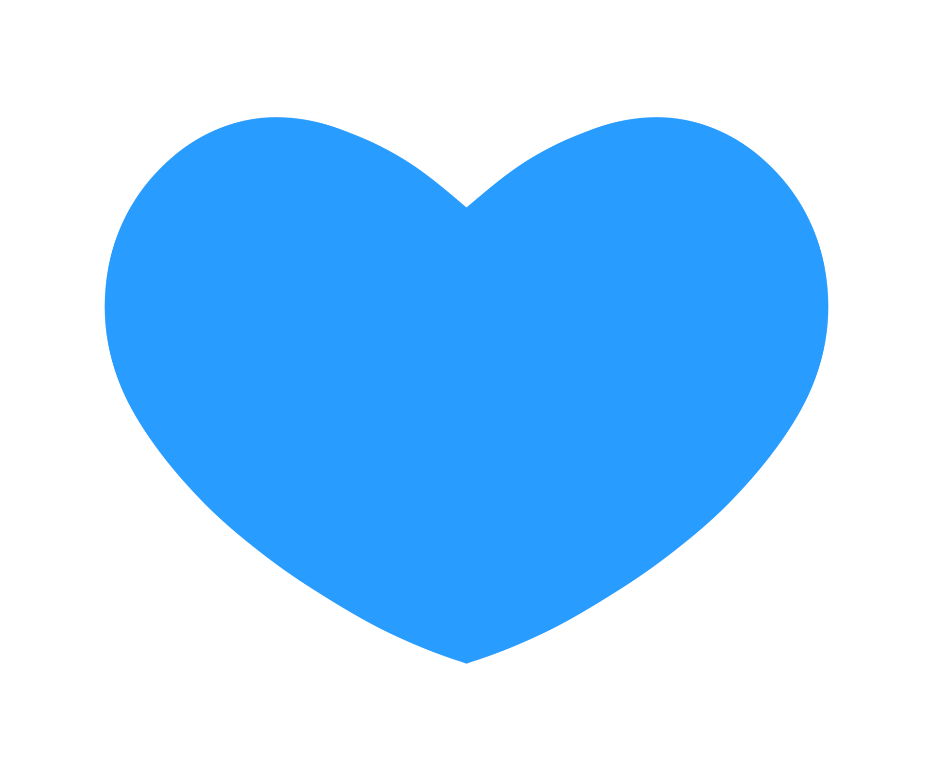 Blue heart sign isolated on transparent background. Valentines day icon