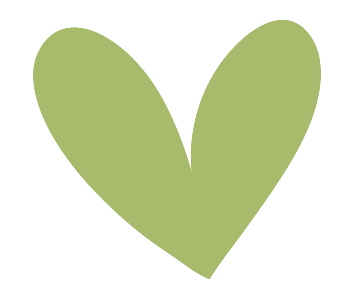 Army green heart sign isolated on transparent background. Valentines day icon. Hand drawn heart shape. World heart day concept. Love icon. PNG illustration