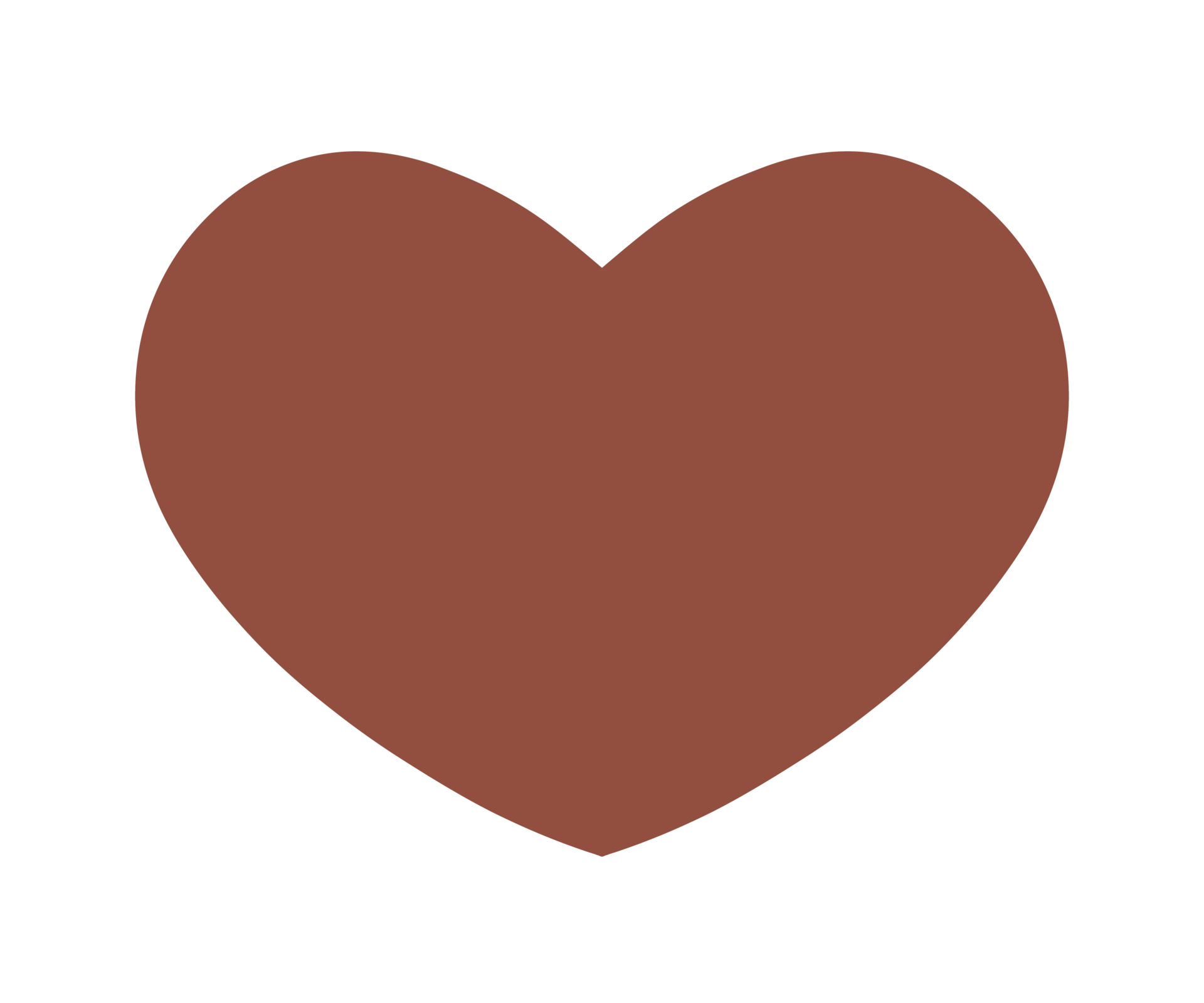 Brown heart sign isolated on transparent background. Valentines day