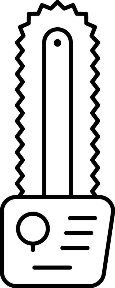 Isolated Chainsaw Icon In Black Outline. vector