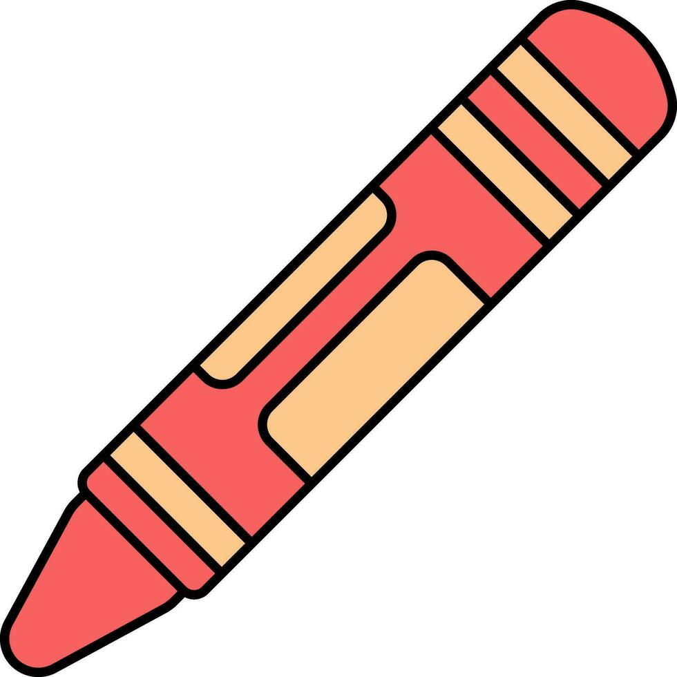 Crayon Icon In Orange And Red Color. vector