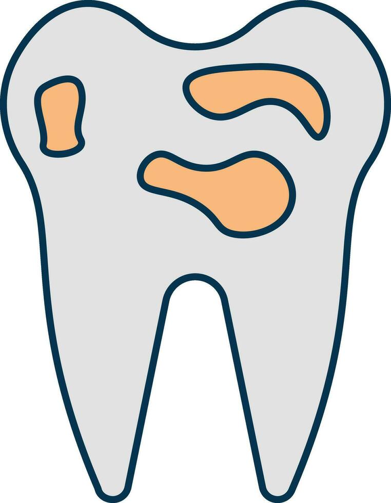 decaer diente icono en gris y naranja color. vector