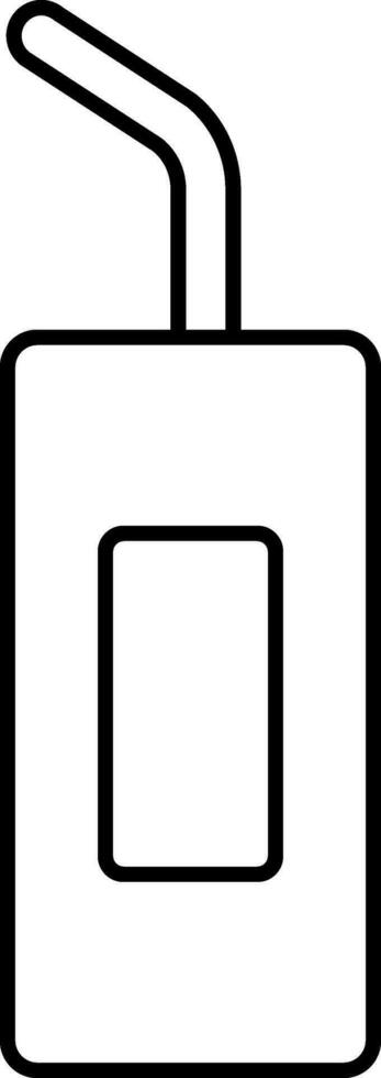 Baby Juice Packet Icon In Thin Line Art. vector