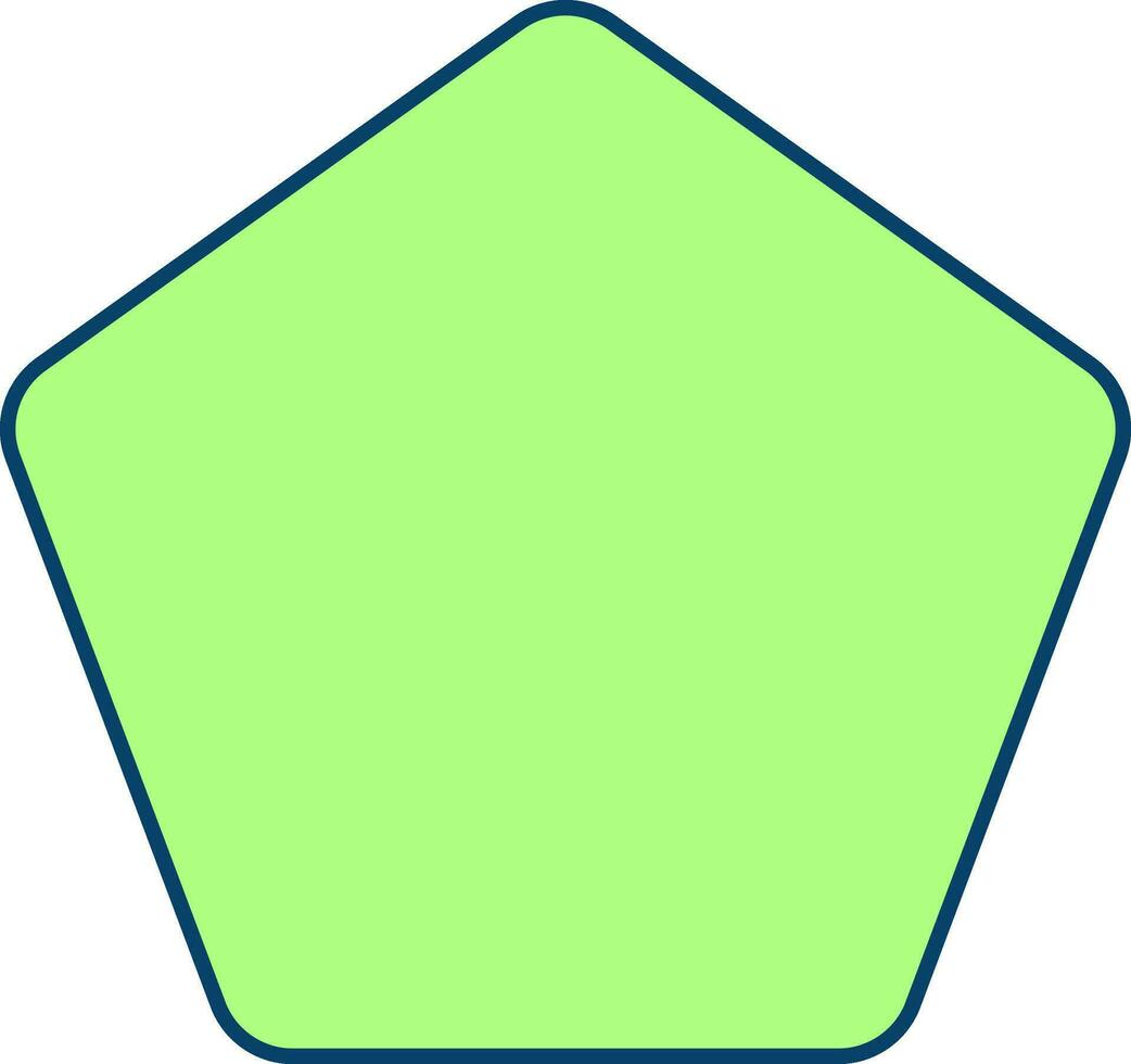 plano ilustración de pentágono icono en verde color. vector