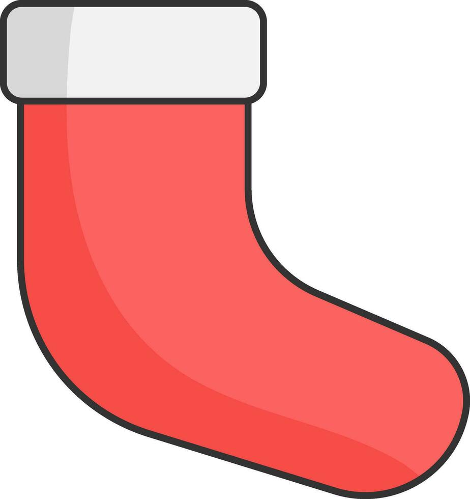 Isolated Socks Red And Grey Icon In Flat Style. vector