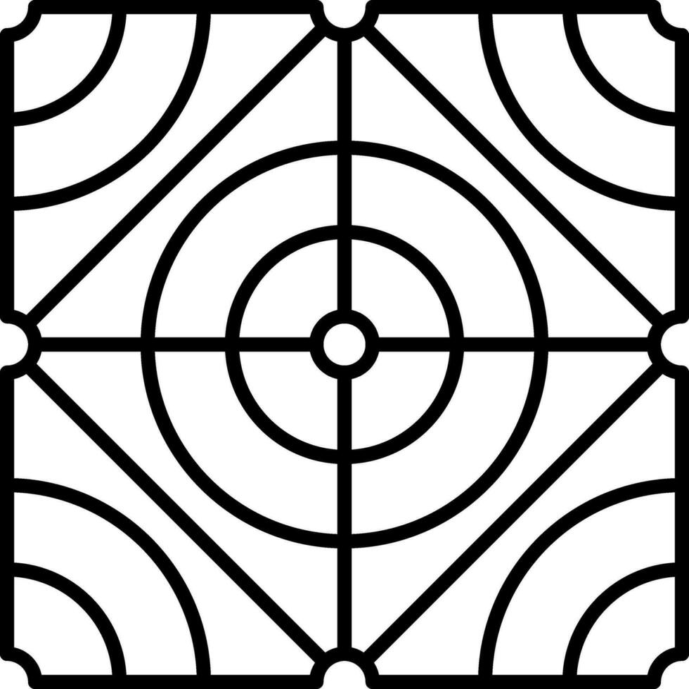 Illustration Of Tile Icon In Black Linear Art. vector