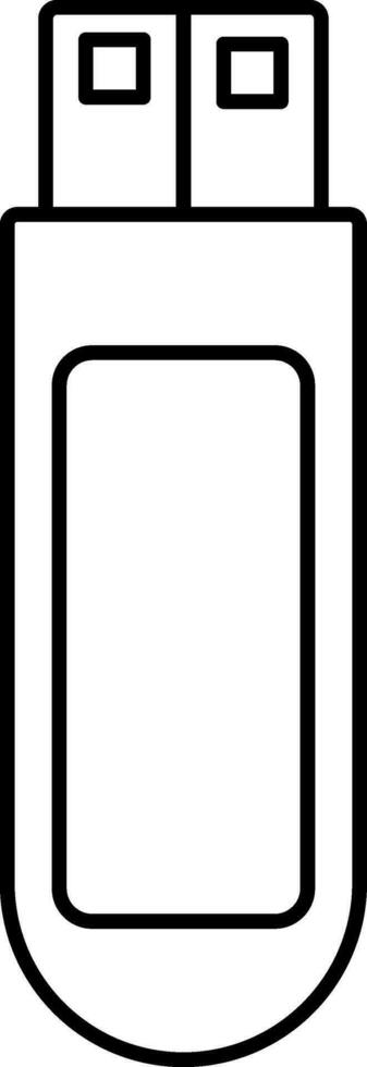 Isolated Pen Drive Black Outline Icon. vector