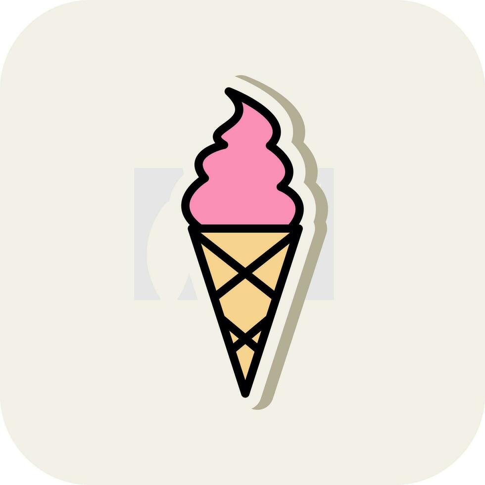 hielo crema cono vector icono diseño