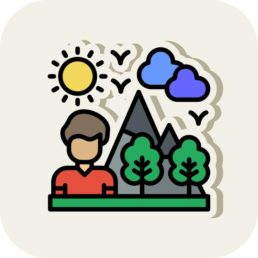 Hiking Vector Icon Design