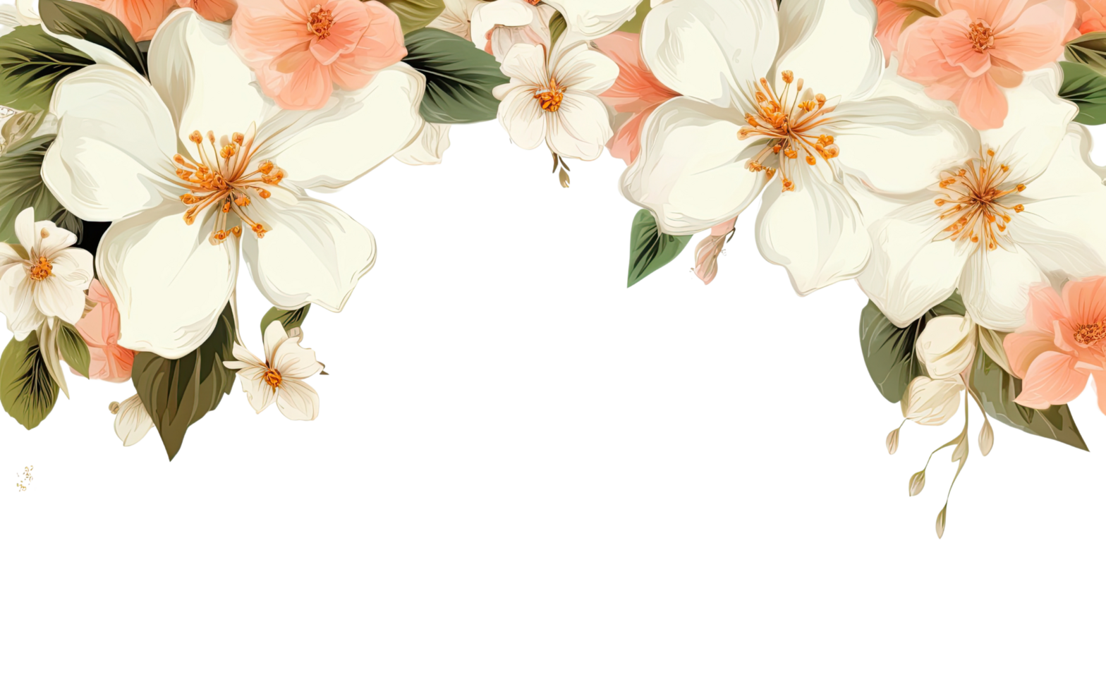 ai generated Rose of Sharon Mugunghwa collage borders for decorating cards, invitations, and banners. png