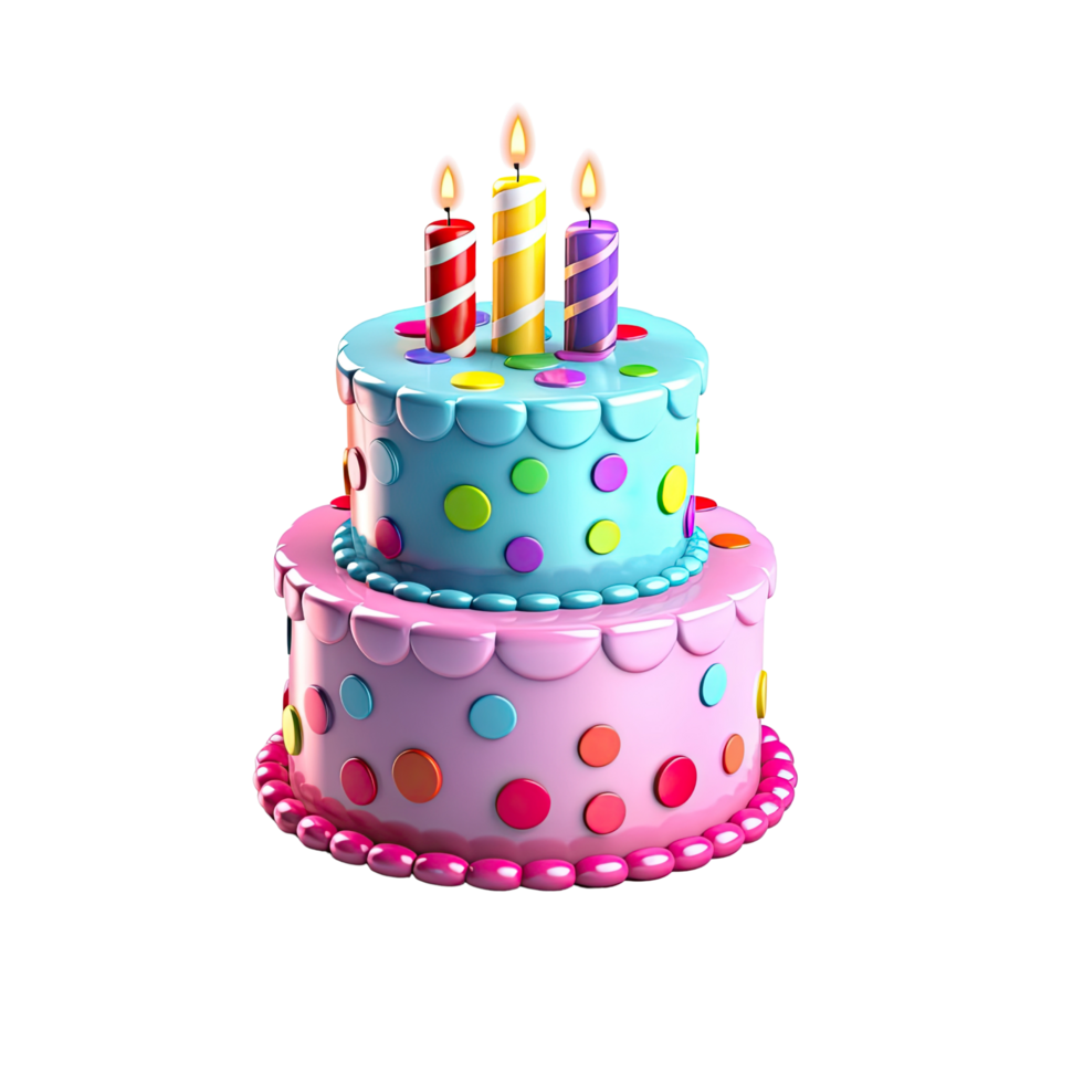 ai generated images of colorful cakes for birthday parties and make an invitation png