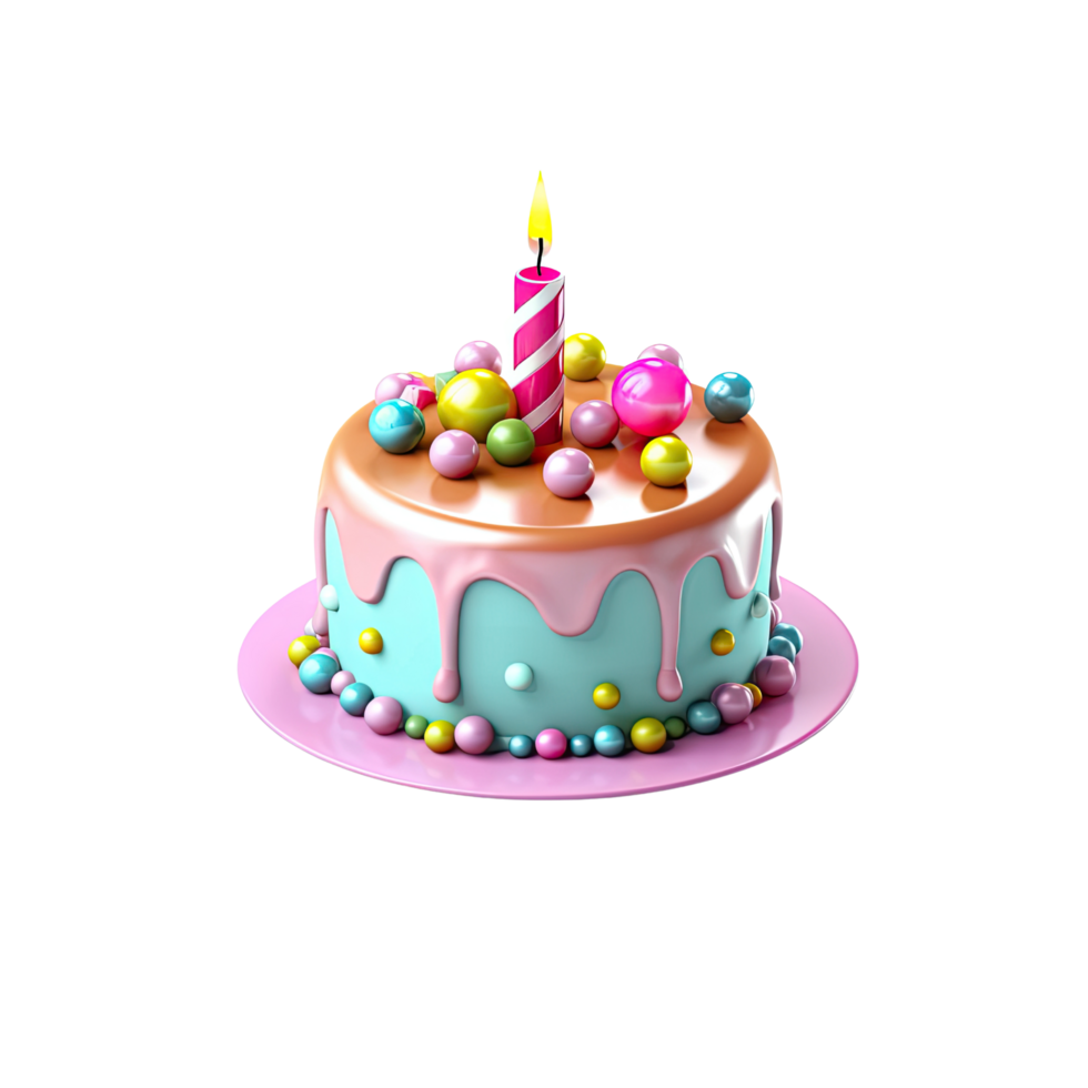 ai generated images of colorful cakes for birthday parties and make an invitation png