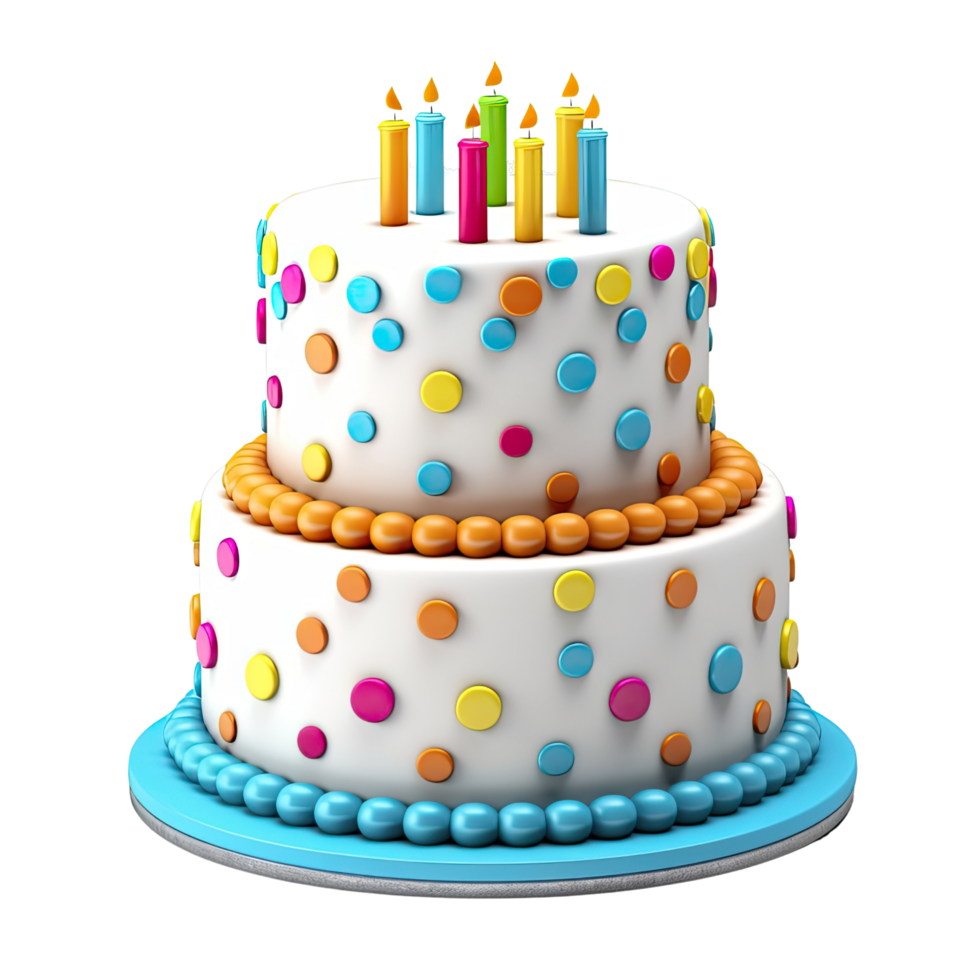 ai généré images de coloré Gâteaux pour anniversaire des soirées et faire un invitation png
