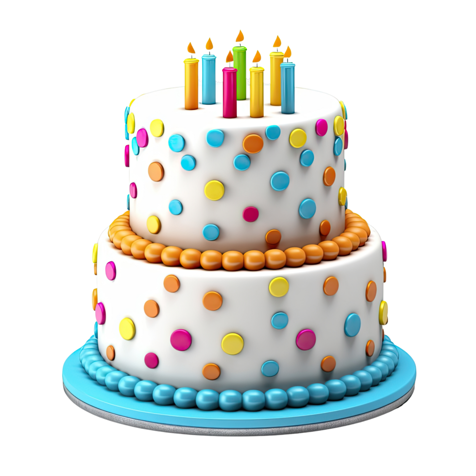 ai généré images de coloré Gâteaux pour anniversaire des soirées et faire un invitation png