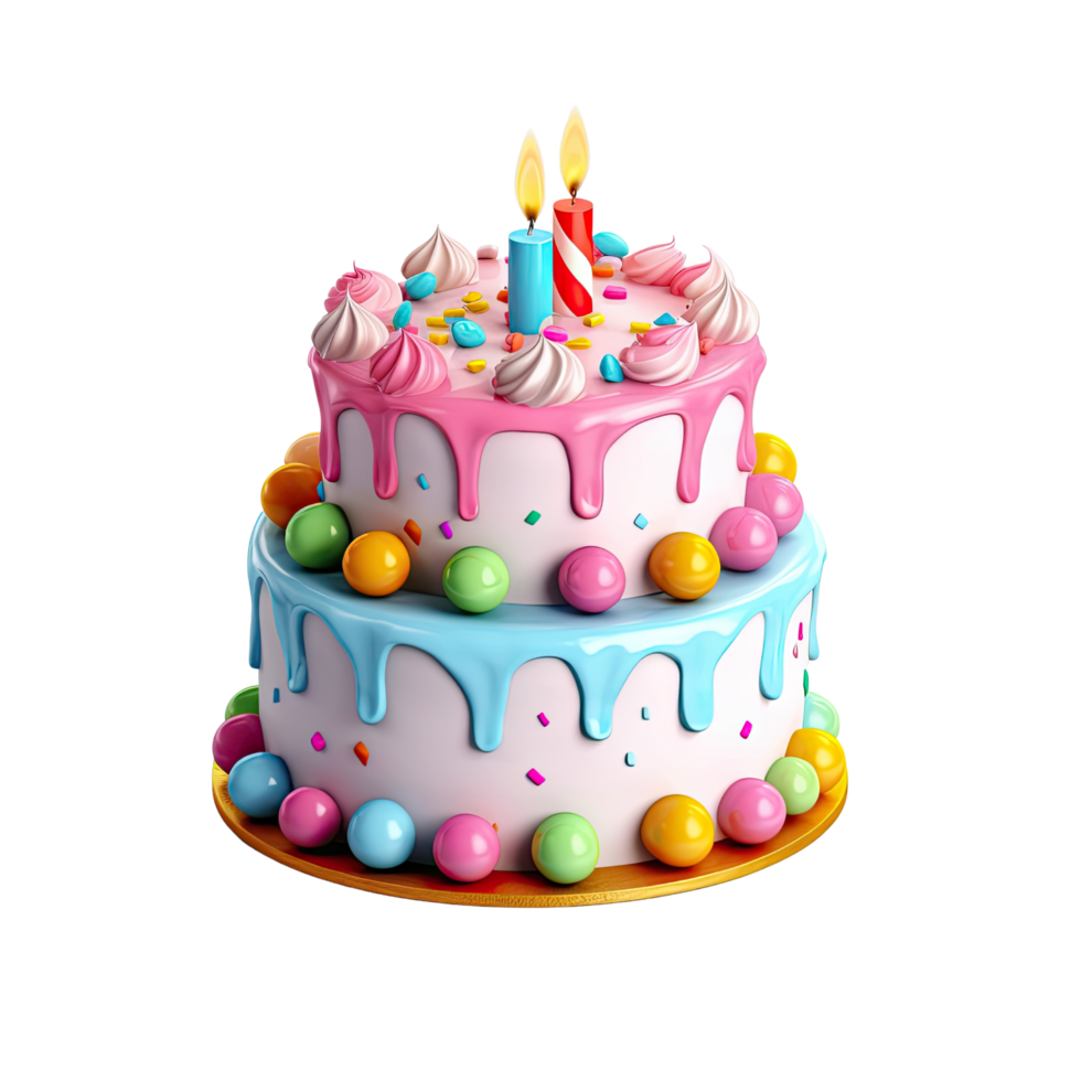 ai generiert Bilder von bunt Kuchen zum Geburtstag Parteien und machen ein Einladung png