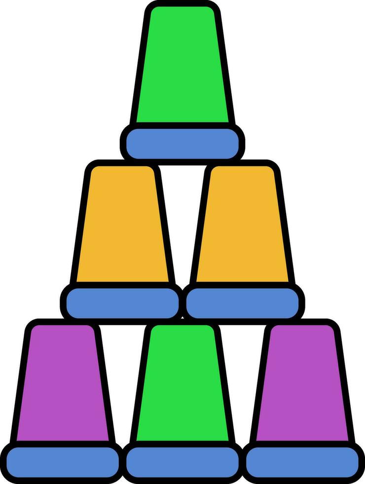 Pyramid Of Party Glass Colorful Icon Or Symbol. vector