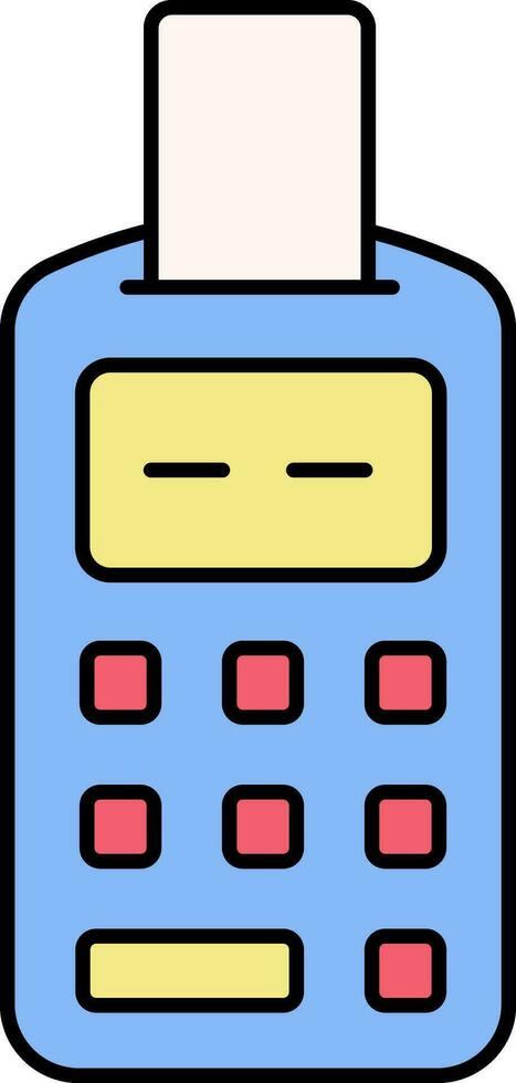 POS Machine With Card Colorful Icon Or Symbol. vector
