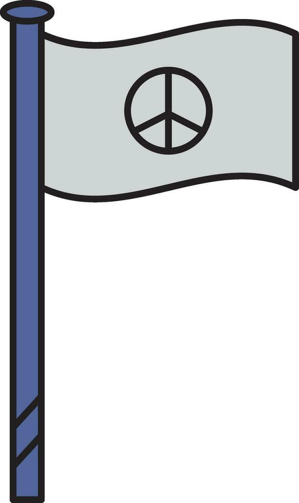 ondulación paz bandera icono en azul y gris color. vector