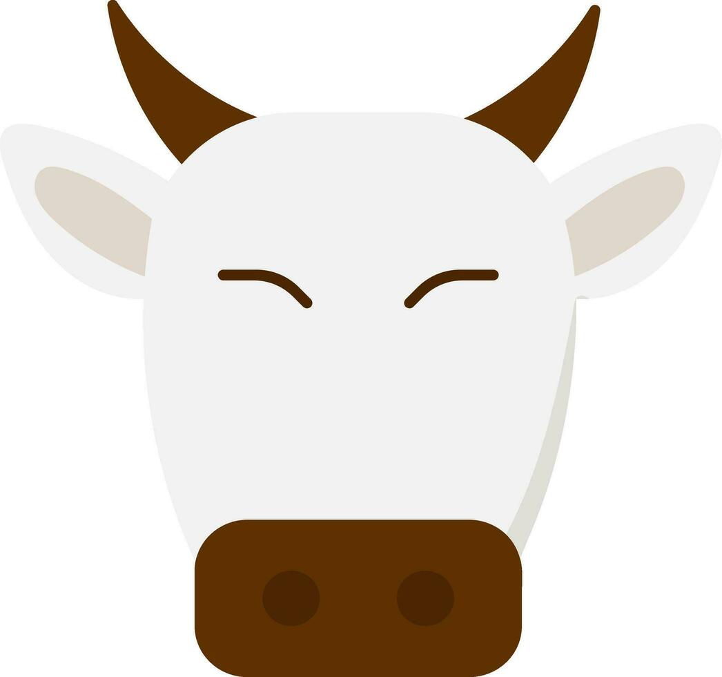Isolated Cow Or Bull Face Icon In Flat Style. vector