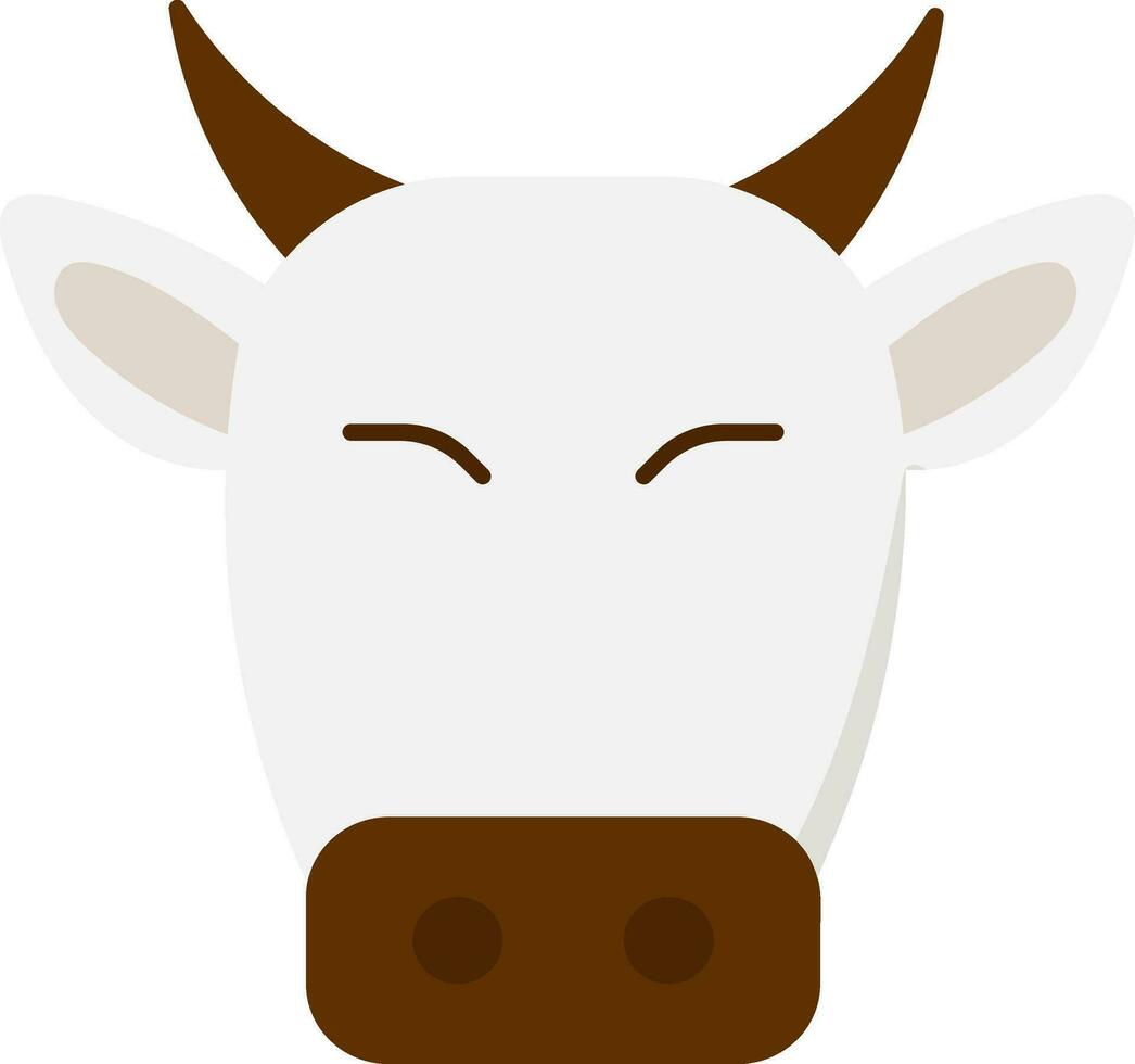 aislado vaca o toro cara icono en plano estilo. vector