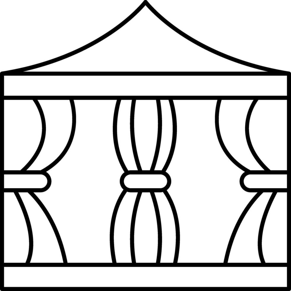 Show Stage With Curtain Icon In Line Art. vector