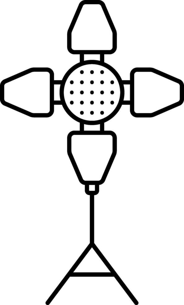 Dimmable Studio Light Icon In Black Outline. vector