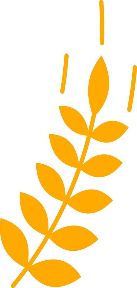 Isolated Wheat Plant Icon In Orange Color. vector