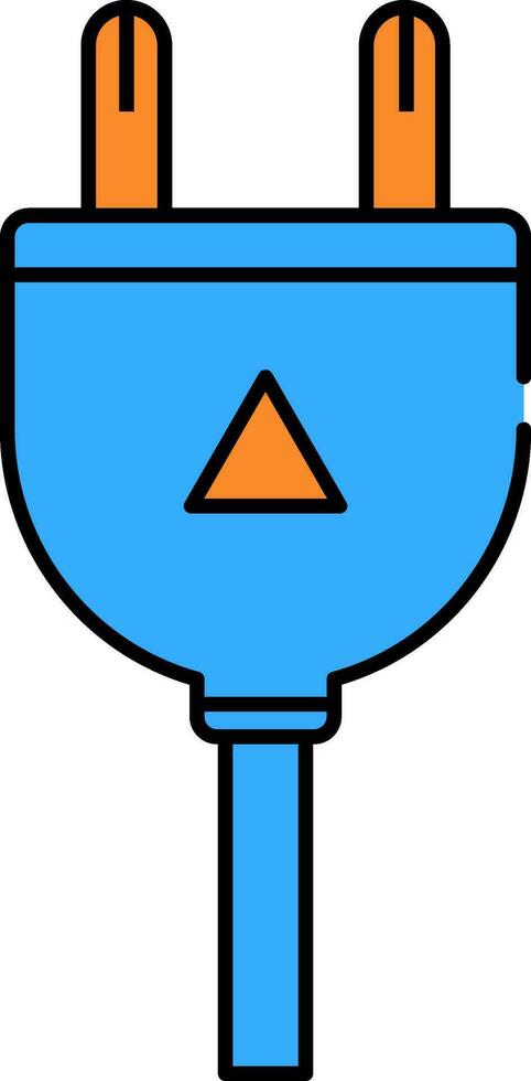 Electric Plug Icon In Blue And Orange Color. vector