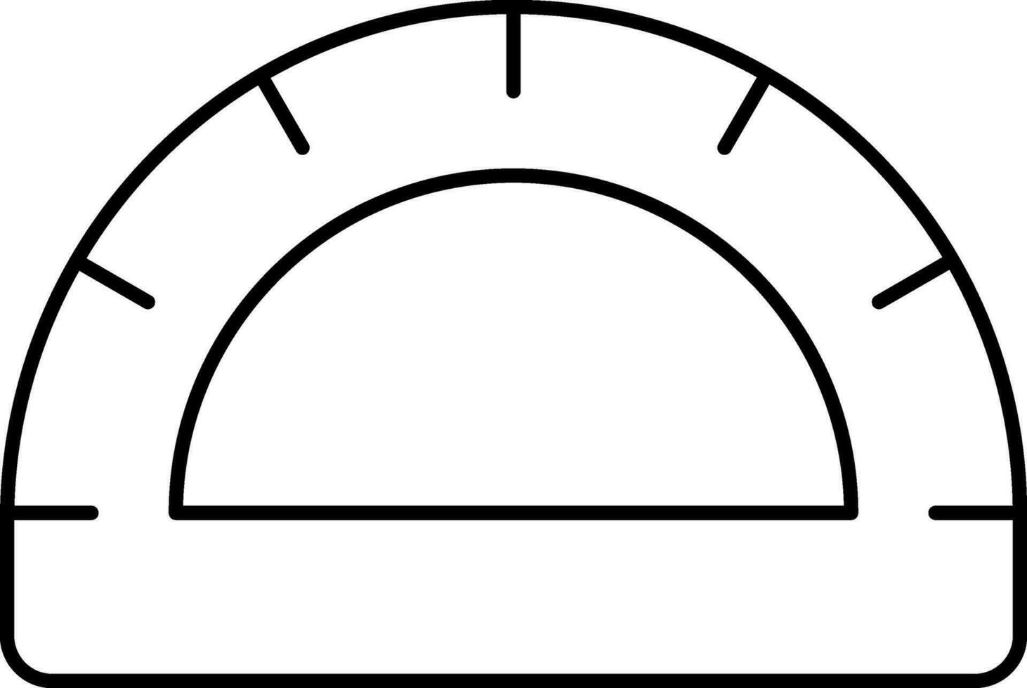 Isolated Protractor Icon In Line Art. vector